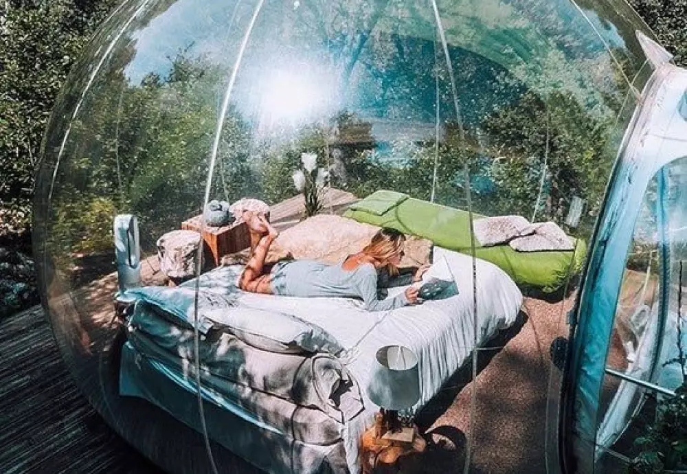 stay in a bubble tent